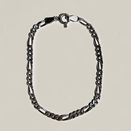 Vintage Silver Figaro Chain Bracelet