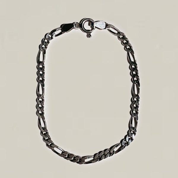 アクセサリー vintage Figaro chin charm bracelet 18K Vintage Charm Bracelet on Figaro Chain. 3mm Wide 8