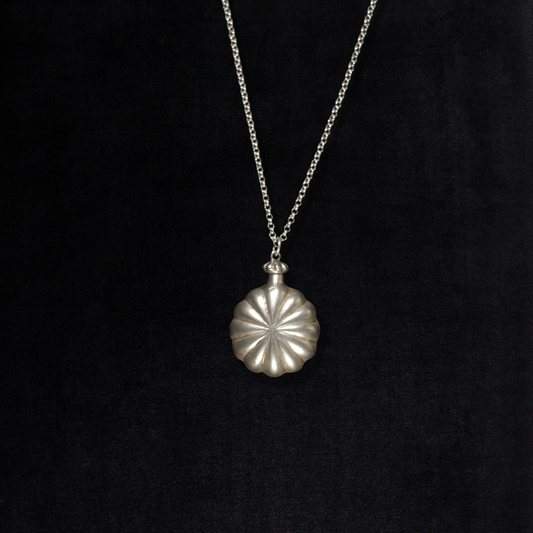 Vintage Sterling Silver Fluted Perfume Necklace
