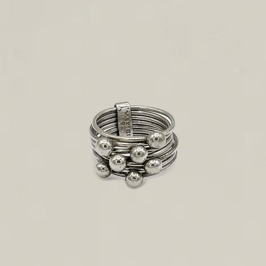 Vintage Silver Spheres Ring