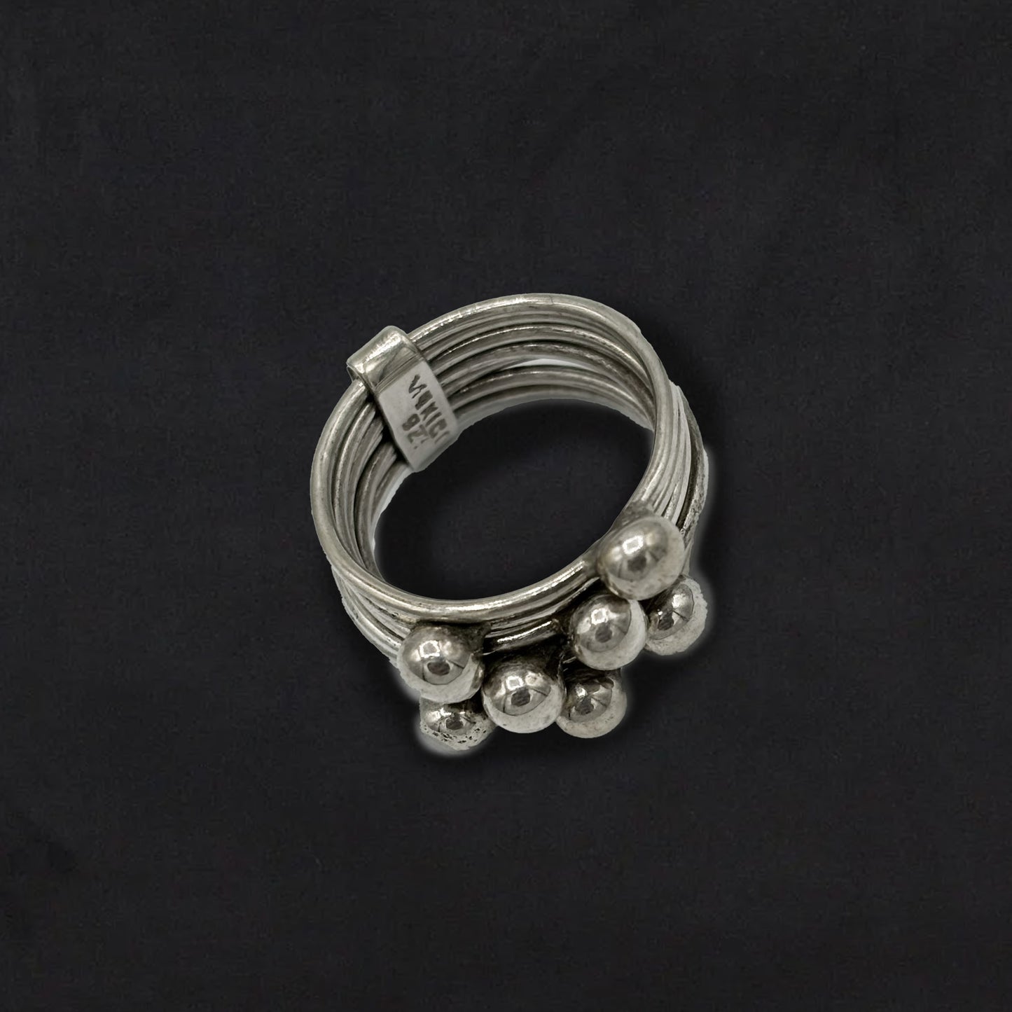 Vintage Silver Spheres Ring