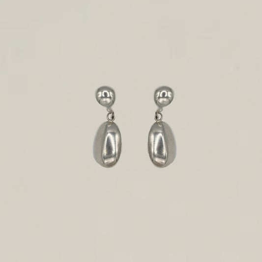 Vintage Silver Pebble Drop Earrings