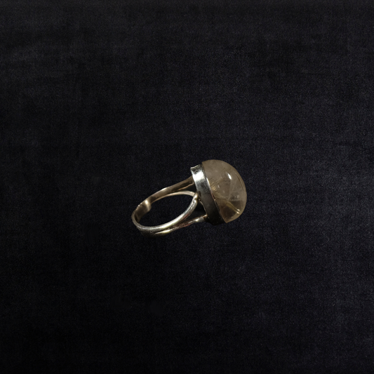Vintage Sterling Silver Oval Quartz Ring