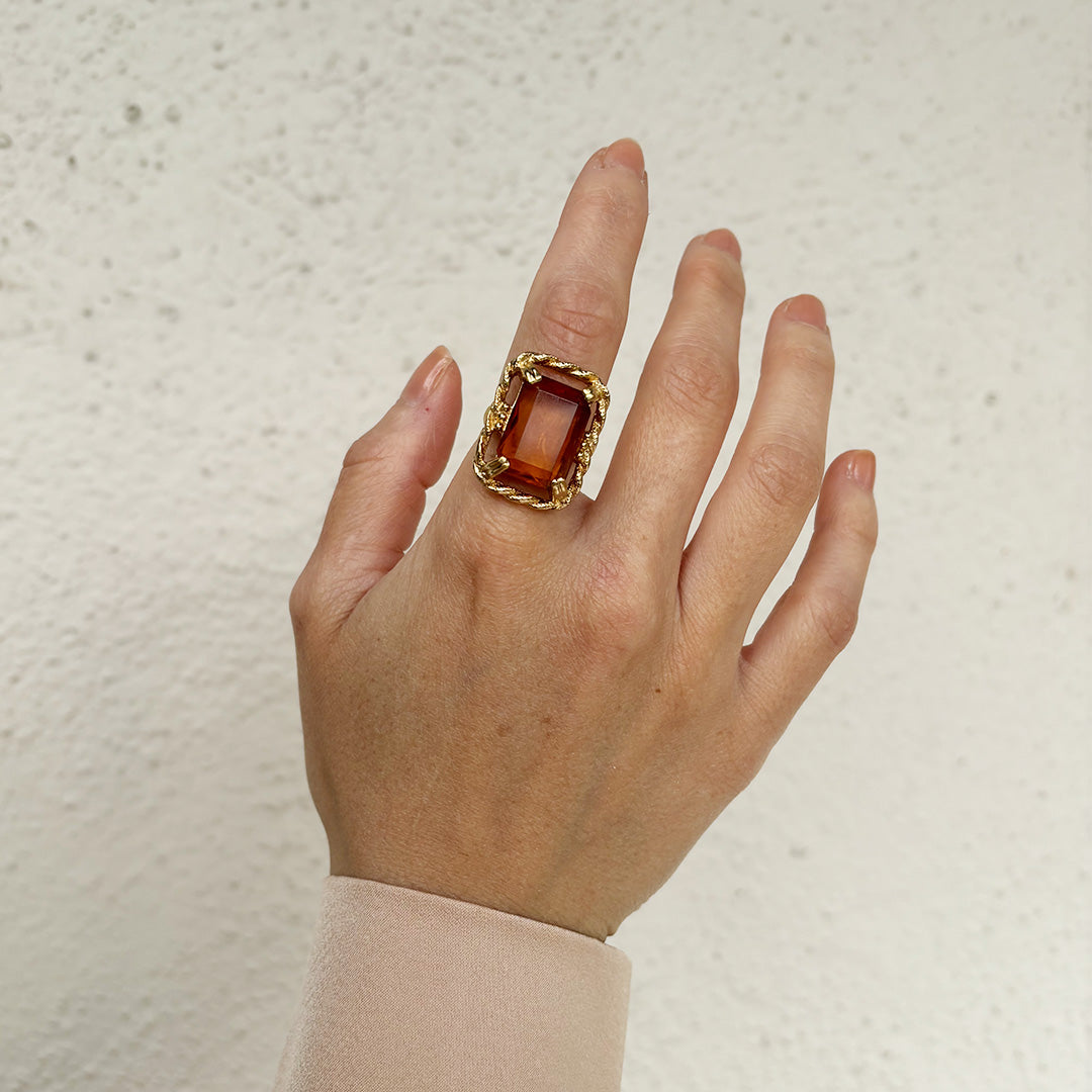 Vintage Amber Glass Ring