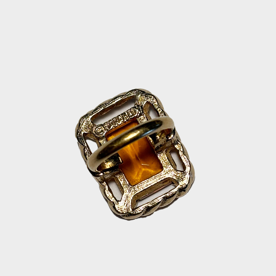 Vintage Amber Glass Ring