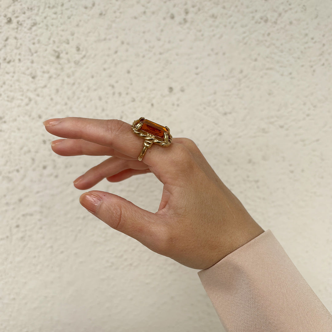 Vintage Amber Glass Ring