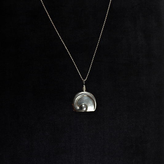 Vintage Sterling Silver Modernist Perfume Necklace