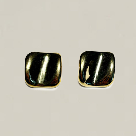 Vintage Gold tone Square Earrings