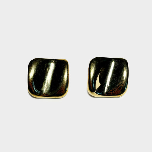 Vintage Gold tone Square Earrings