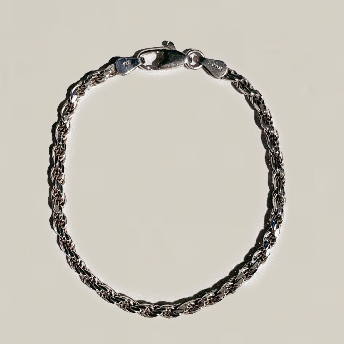 Vintage Silver Twist Chain Bracelet