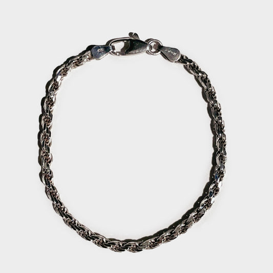 Vintage Silver Twist Chain Bracelet