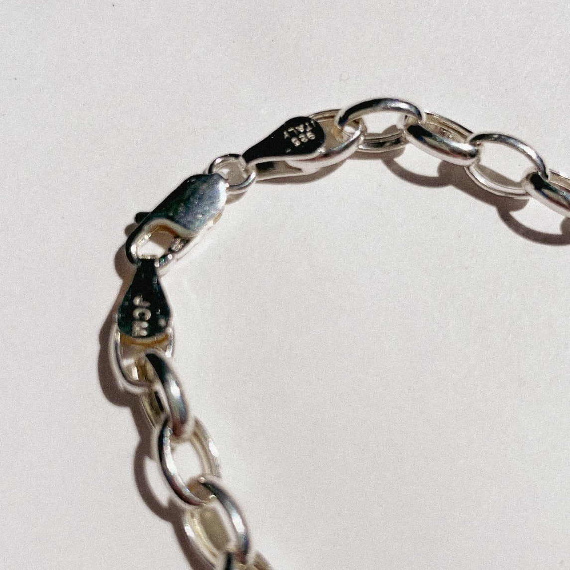 Vintage Silver Oval Chain Bracelet