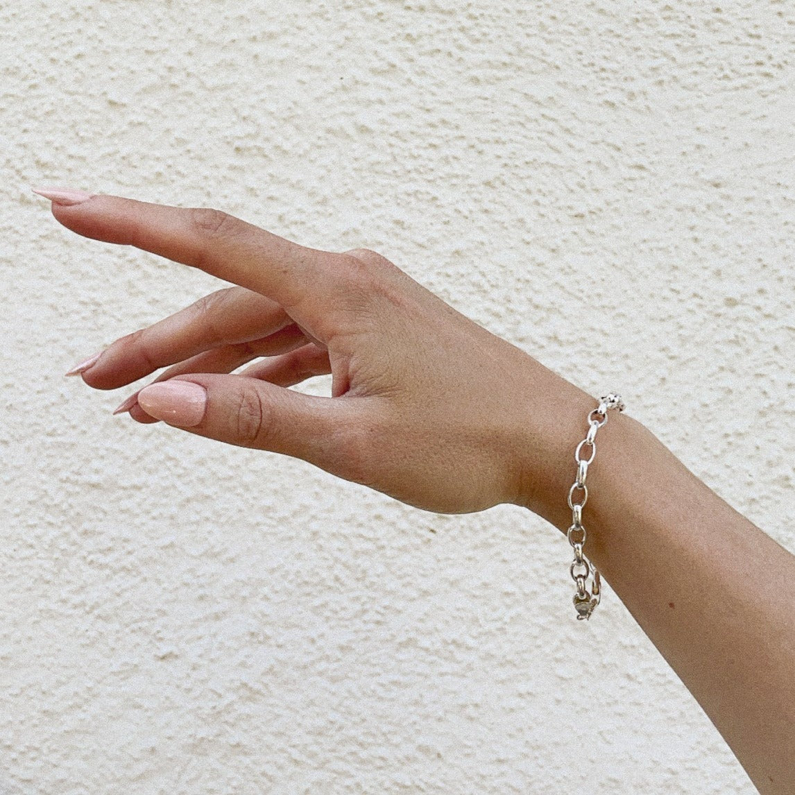 Vintage Silver Oval Chain Bracelet